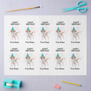 Dog Party - Animals op Birthday Party Name Tissuepapier