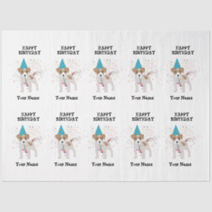 Dog Party - Animals op Birthday Party Name Tissuepapier