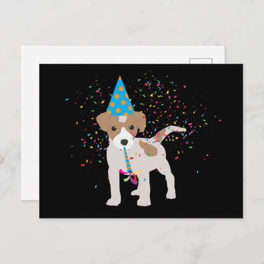 Dog Party - Animals Puppy met een partij Briefkaart (Voorkant / Achterkant)