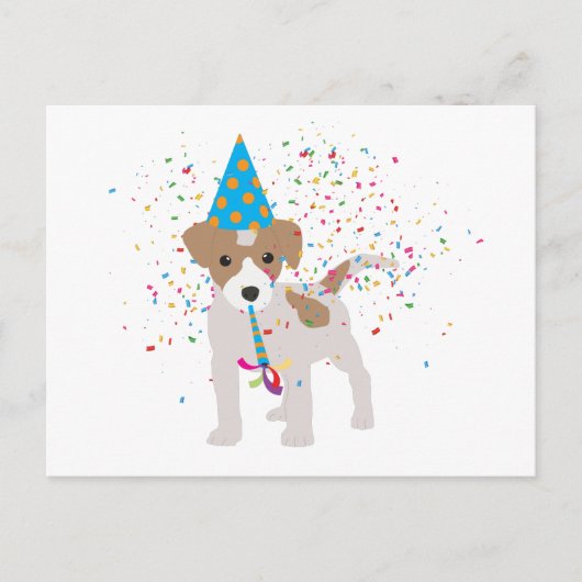 Dog Party - Animals Puppy met een partij Briefkaart (Voorkant)