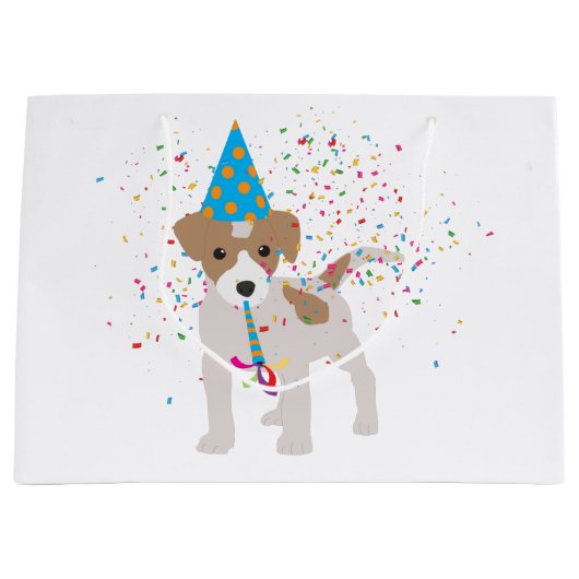 Dog Party - Animals Puppy met een partij Groot Cadeauzakje (Voorkant)