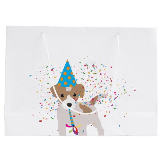 Dog Party - Animals Puppy met een partij Groot Cadeauzakje (Achterkant)