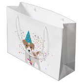 Dog Party - Animals Puppy met een partij Groot Cadeauzakje (Achterkant Gekanteld)