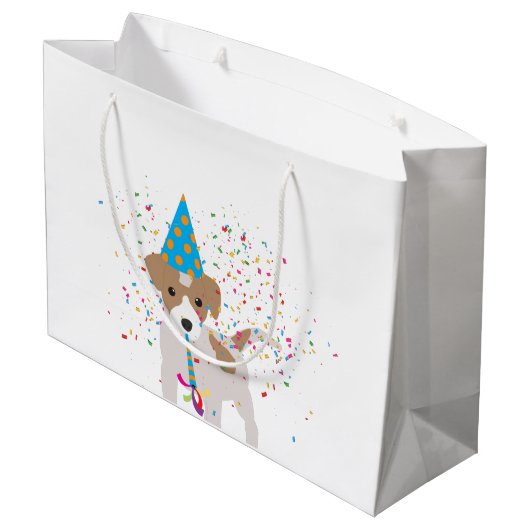 Dog Party - Animals Puppy met een partij Groot Cadeauzakje (Achterkant Gekanteld)