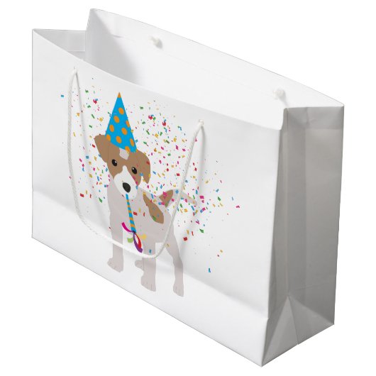 Dog Party - Animals Puppy met een partij Groot Cadeauzakje (Voorkant Gekanteld)