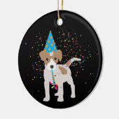 Dog Party - Animals Puppy met een partij Keramisch Ornament (Links)