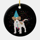 Dog Party - Animals Puppy met een partij Keramisch Ornament (Achterkant)