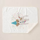 Dog Party - Animals Puppy met een partij Sherpa Deken (Voorkant (horizontaal))