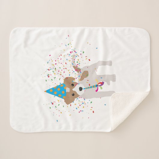 Dog Party - Animals Puppy met een partij Sherpa Deken (Voorkant (horizontaal))