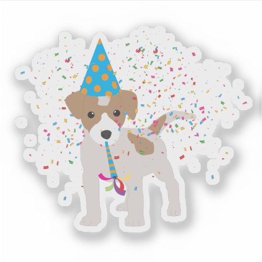 Dog Party - Animals Puppy met een partij Sticker (Voorkant)