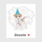 Dog Party - Animals Puppy met een partij Sticker (Vel)