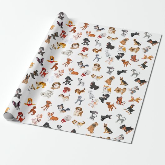Dog Party Cadeaupapier (Uitgerold)