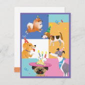 Dog Party Dank u kaarten (Voorkant / Achterkant)