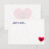 Dog Party Dog Paw Confetti Drawing Just a Note Notitiekaartje (Voorkant / Achterkant)
