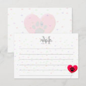 Dog Party Dog Paw Confetti Drawing Lined Monogram Notitiekaartje (Voorkant / Achterkant)