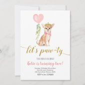 Dog Party Girl Chihuahua Invitation Kaart (Voorkant)