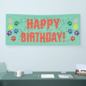Dog party Happy Birthday met pauzes Spandoek (Beurs)