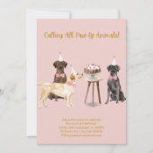 Dog Party Invitation, Dog Birthday Invitation Kaart (Voorkant)