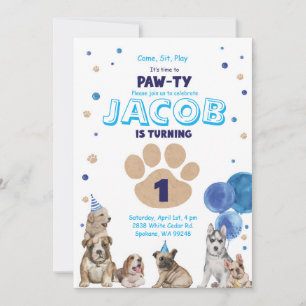 Dog Party Invite voor jongens Kaart