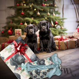 Dog Pastel Holiday Black Lab Cadeaupapier