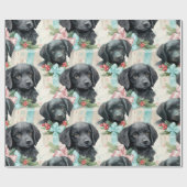Dog Pastel Holiday Black Lab Cadeaupapier (Vlak)