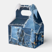 Dog Patchwork Art Denim Bedankdoosjes (Achterkant)