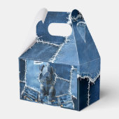 Dog Patchwork Art Denim Bedankdoosjes (Voorkant Zijde)