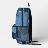 Dog Patchwork Art Denim Bedrukte Rugzak (Rechts)