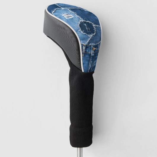 Dog Patchwork Art Denim Golfheadcover (Schuin)