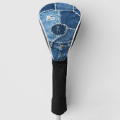 Dog Patchwork Art Denim Golfheadcover (Voorkant)