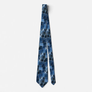 Dog Patchwork Art Denim Stropdas