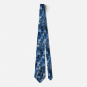 Dog Patchwork Art Denim Stropdas (Voorkant)