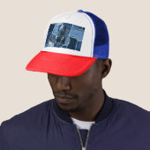 Dog Patchwork Art Denim Trucker Pet (In situ)