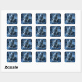 Dog Patchwork Art Denim Vierkante Sticker (Vel)