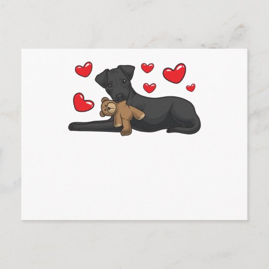 Dog patterdale terrier met gevulde diertjes briefkaart (Voorkant)