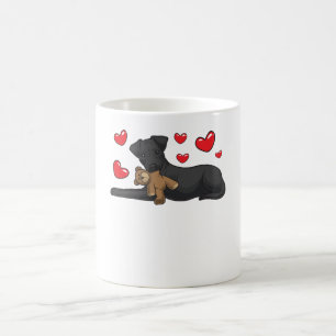 Dog patterdale terrier met gevulde diertjes koffiemok