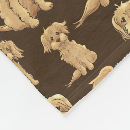 Dog Pattern Brown labradoedle goudendoedel Draak Fleece Deken (Hoek)