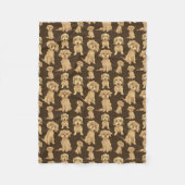 Dog Pattern Brown labradoedle goudendoedel Draak Fleece Deken (Voorkant)