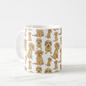 Dog Pattern Brown labradole goldendole Cute Koffiemok (Voorkant links)
