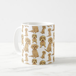 Dog Pattern Brown labradole goldendole Cute Koffiemok