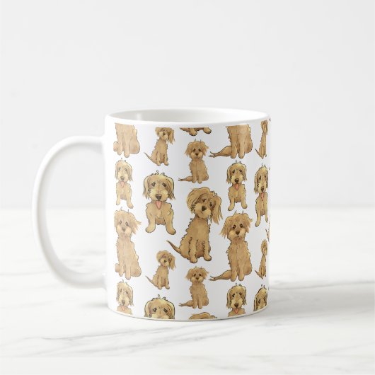 Dog Pattern Brown labradole goldendole Cute Koffiemok (Links)