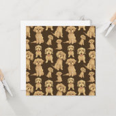 Dog Pattern Brown labradole goldendole Flat Kaart (Voorkant / Achterkant in situ)