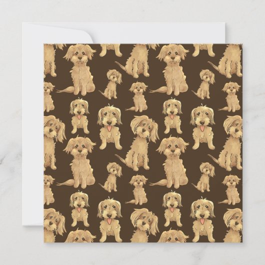 Dog Pattern Brown labradole goldendole Flat Kaart (Voorkant)