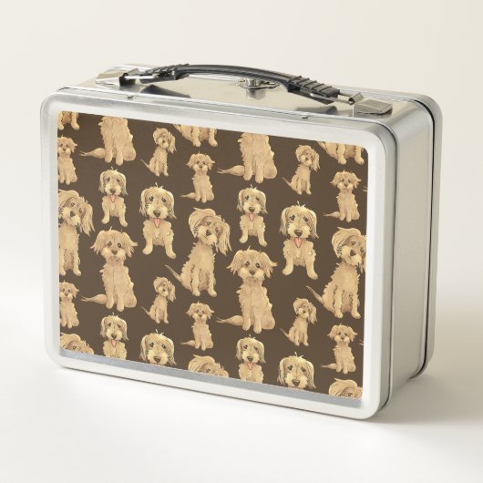 Dog Pattern Brown labradole goudendoedle (Achterkant)