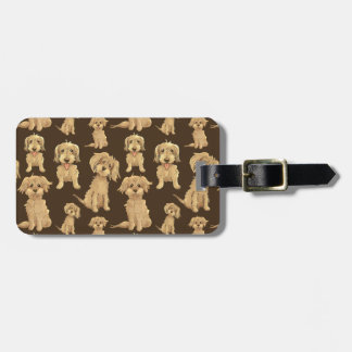 Dog Pattern Brown labradole goudendoedle Bagagelabel
