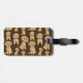 Dog Pattern Brown labradole goudendoedle Bagagelabel (Achterkant horizontaal)