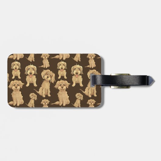 Dog Pattern Brown labradole goudendoedle Bagagelabel (Achterkant horizontaal)