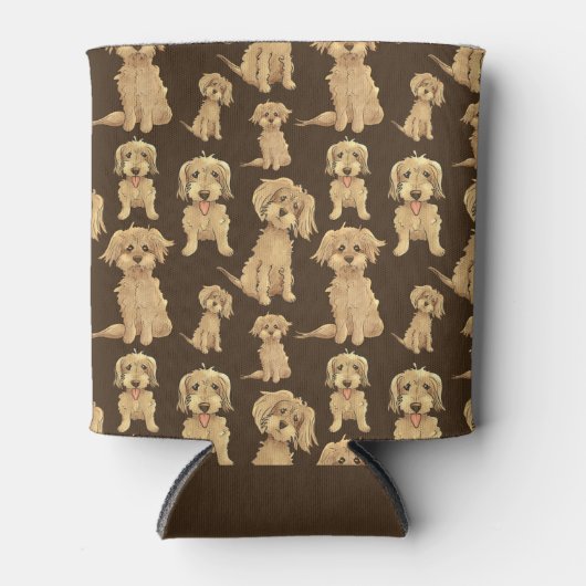 Dog Pattern Brown labradole goudendoedle Blikjeskoeler (Voorkant)