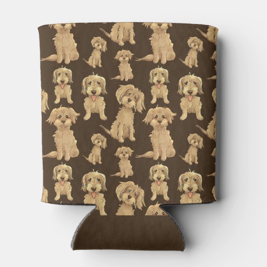 Dog Pattern Brown labradole goudendoedle Blikjeskoeler (Achterkant)