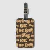 Dog Pattern Brown labradole goudendoedle Brown Bagagelabel (Voorkant (verticaal))